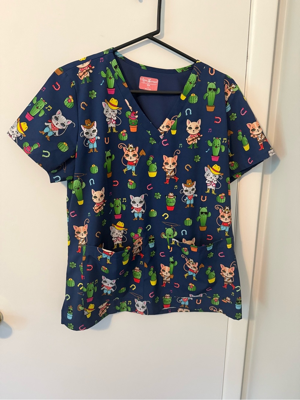 Cactus and cats scrub top!